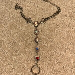 Cameo Coin Ring Handchain Bracelet Gold